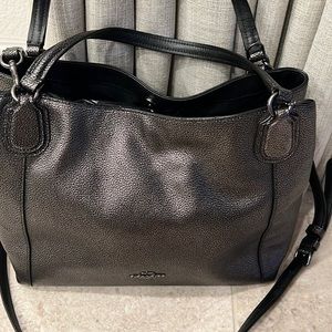 Coach shoulder bag. Pewter color.